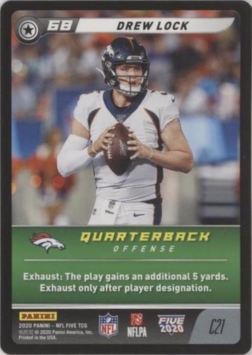 2020 Panini NFL Five TCG Drew Lock #C21