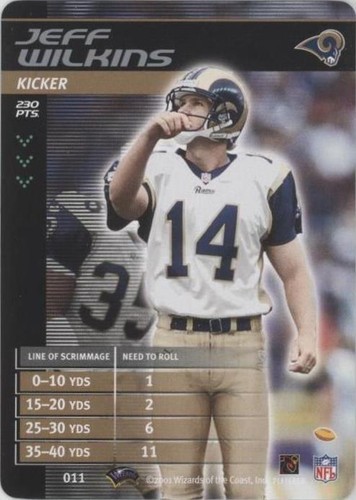2001-02 NFL Showdown 1st & Goal Jeff Wilkins #011