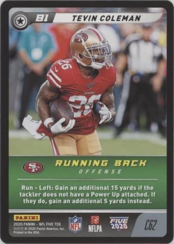 2020 Panini NFL Five TCG Tevin Coleman #C62