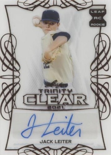 Jack Leiter 直筆サイン　2021全米ドラフト2位指名　299枚限定 2021 Jack Leiter Leaf Flash of Brilliance Rookie Auto Silver