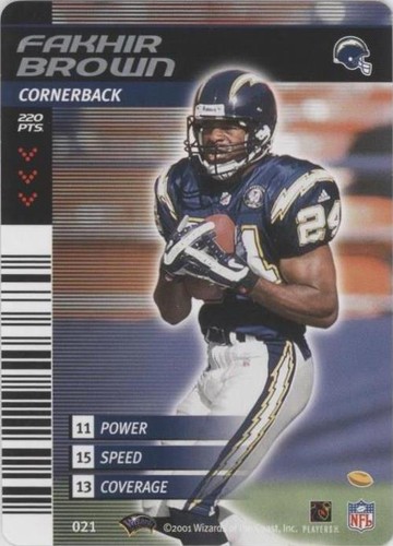 2001-02 NFL Showdown 1st & Goal Fakhir Brown #021