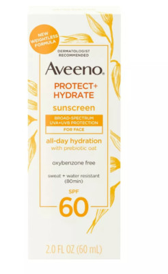 Aveeno Protect + Hydrate Moisturizing Face SPF 60 Sunscreen 2oz Exp 02/2025