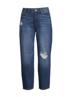 Time and Tru Women's Size 8 Dark Wash High-Rise Ladies Barrel Jeans