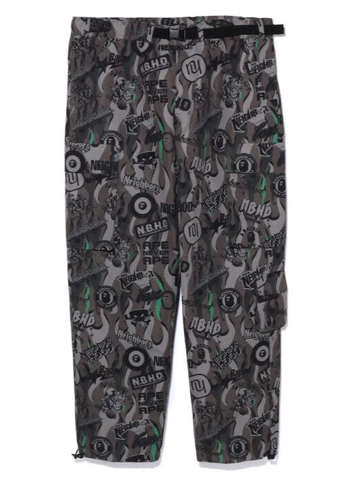 【★大感謝セール】 Bape 1J23-152 Green Pants Track Pocket Multi NEIGHBORHOOD x パンツ