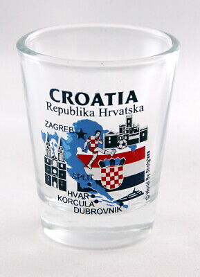 CROATIA LANDMARKS AND ICONS COLLAGE SHOT GLASS SHOTGLASS