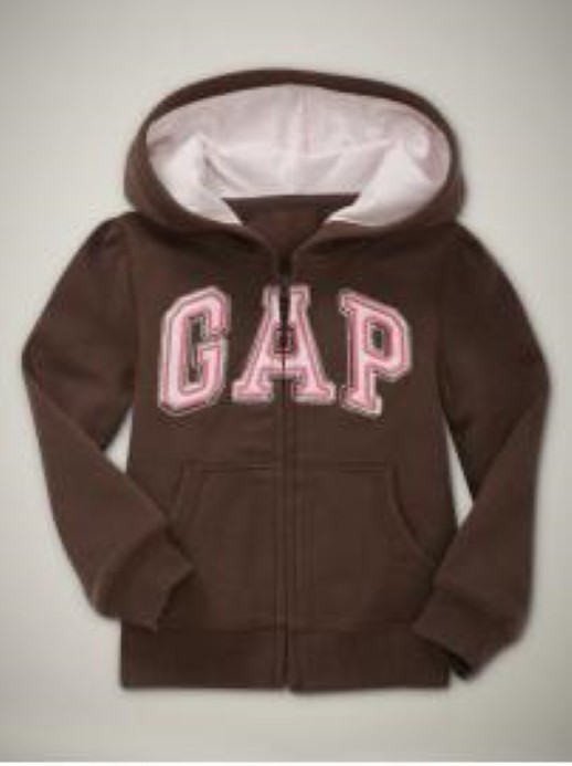 Толстовка с капюшоном NWT GAP Sparkly Arch Logo Спортивная одежда рожкового цвета, коричневый для девочек 2T 5T