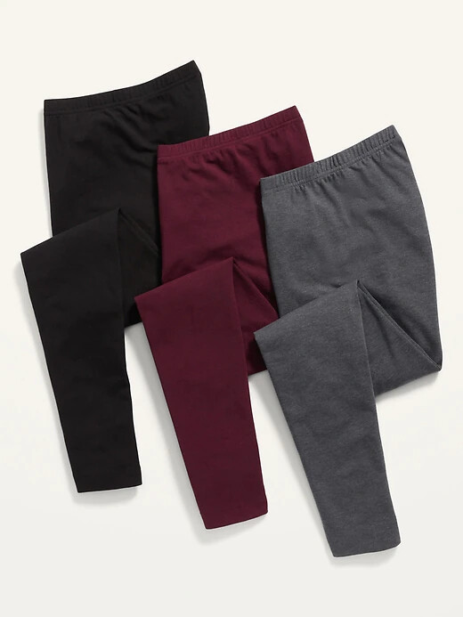 

NWT Old Navy, 3 комплекта леггинсов из джерси с высокой посадкой, брюки, черные, серые, бордовые женские, S, Black - gray - burgundy