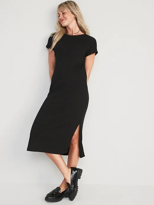 

Платье миди в рубчик Old Navy Black, размер, Черный