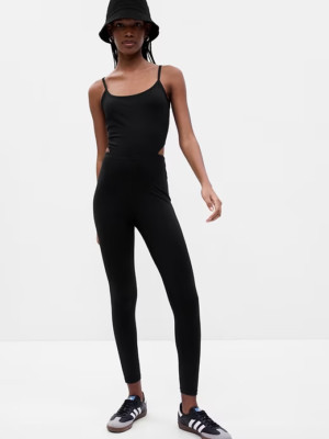 Gap S GapFit Recycled Power One-Piece Bodysuit Small Black NEW