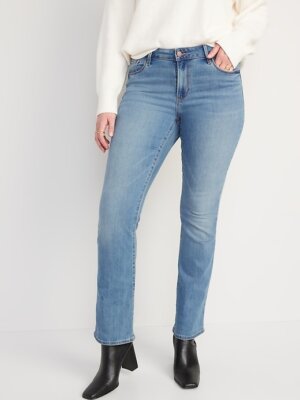 OLD NAVY ~ New! NWT 18 Plus ~ Light Whisker Mid Rise Kicker Bootcut Jeans b4