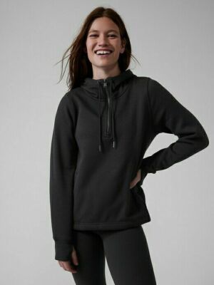 ATHLETA Cosy Karma Толстовка на молнии 1/4 Plus 1X | Черный свитшот #632053 НОВИНКА