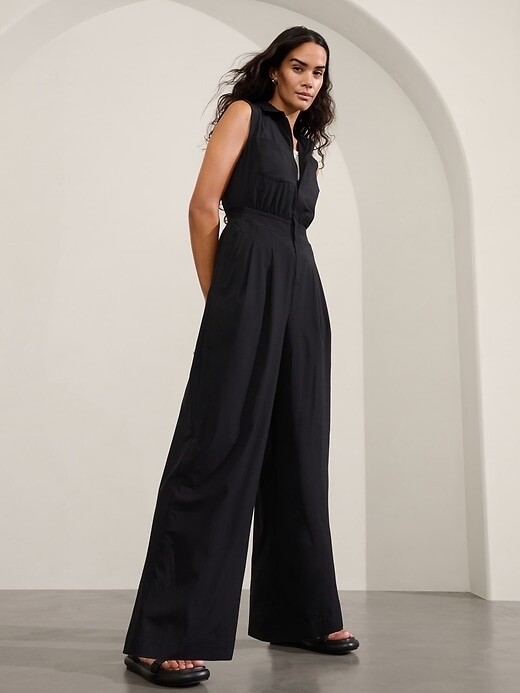Комбинезон с широкими штанинами ATHLETA Brooklyn Heights 12 | Черный #534779 НОВЫЙ