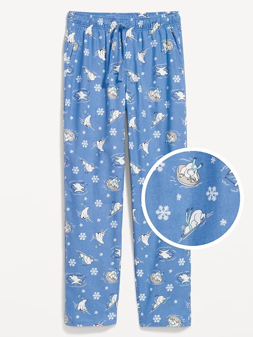 NWT Старые темно-синие фланелевые пижамные брюки Polar Bears Sleep Lounge для мужчин большого размера