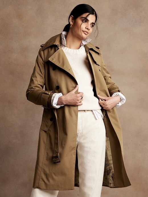 

Тренч Banana Republic Essential SP Small Petite SP | Тан #835716 НОВЫЙ, Коричневый, Banana Republic Trench