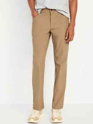Old Navy Straight Tech Hybrid Pants Mens 32x36 Tan Brown 4 Way Stretch NEW