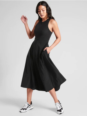 NEW Athleta Winona Midi Support Dress SIZE XS, | BLACK, NWT