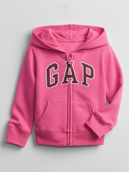 NWT BABY GAP Girls Zip Hoodie Jacket Logo Sweatshirt pink u