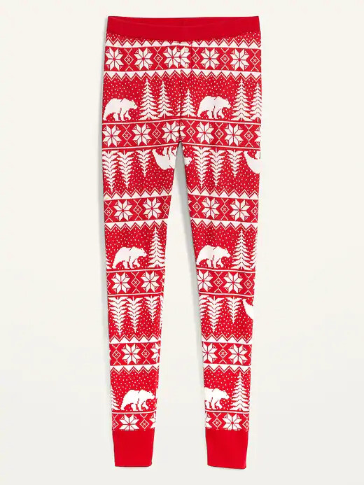 

NWT Old Navy Red Fair Isle Bear Термальные вязаные пижамные штаны Леггинсы для сна женские M, Red fair isle polar bear