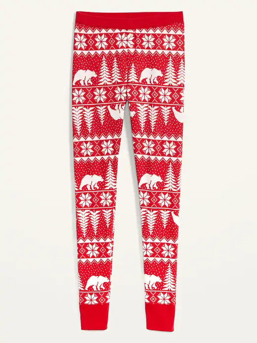 NWT Old Navy Red Fair Isle Bear Термальные вязаные пижамные штаны Леггинсы для сна женские M