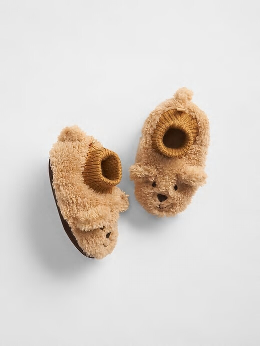 

NWT Baby GAP Brannan Bear Slippers Уютные ботильоны с медвежьими ушками NEW Unisex, Deerfield (light camel brown)