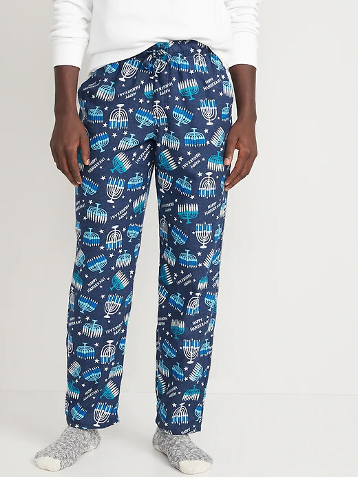 

NWT Old Navy С праздником Ханука! Фланелевые пижамные штаны с рисунком для мужчин, размер XXL, Blue happy hanukkah!