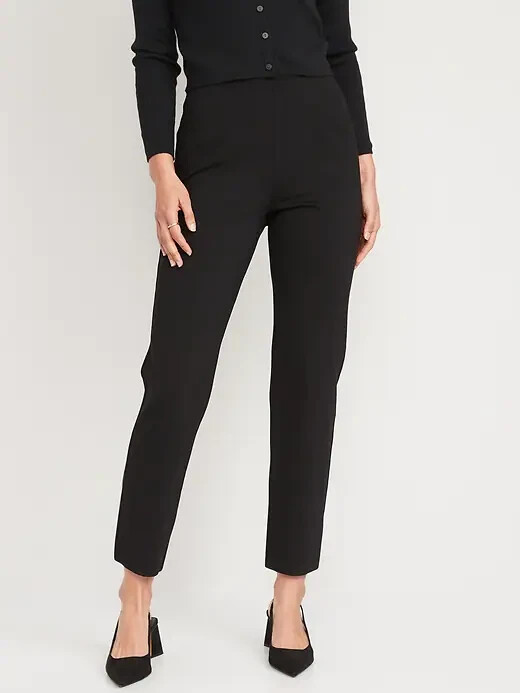 

Прямые брюки Stevie с завышенной талией Old Navy Black, размер XXL, Черный