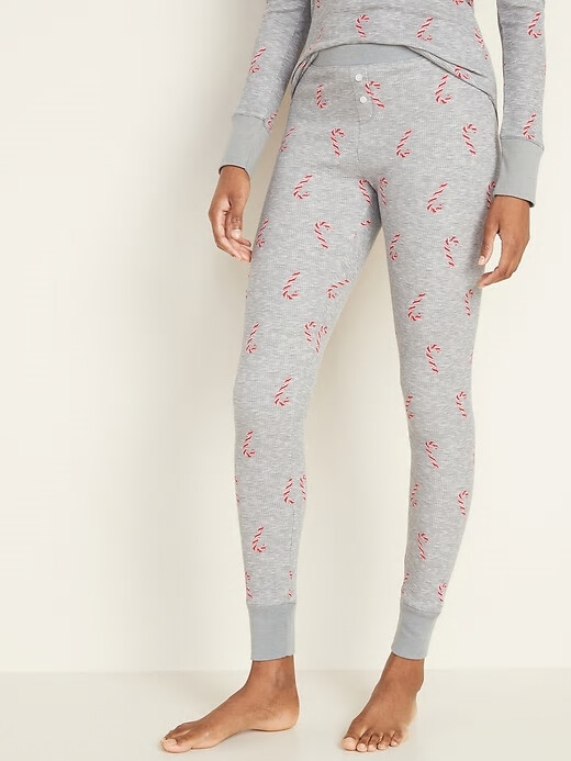 

NWT Old Navy Candy Canes Термовязаные пижамные штаны Леггинсы для сна Lounge L XL, Heather gray