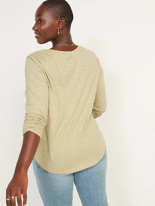 

Женская футболка NWT Old Navy EveryWear с круглым вырезом и длинными рукавами, новинка SM, Seagrass
