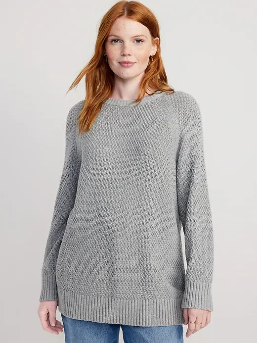

Пуловер-туника с фактурной текстурой Old Navy Grey, размер, Серый