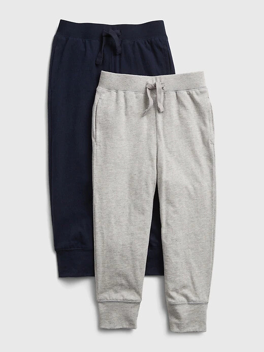 

Комплект из 2 спортивных штанов NWT GAP без застежки, мягкие брюки, серый и синий, для мальчиков 2T 4T, Heather gray - blue galaxy