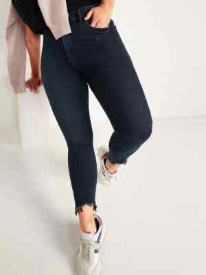 Old Navy Size 20 Extra High-Waist Rockstar Super Skinny Cut-Off Ankle Jeans NEW