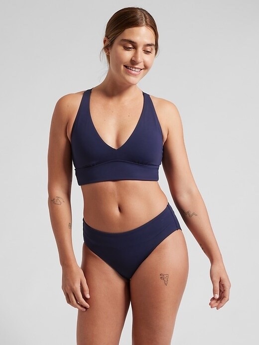 

ATHLETA Удлиненный бикини-топ с глубоким вырезом AC , средний размер | Платье синее #530867 НОВИНКА, Синий