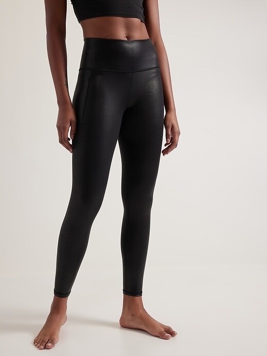 ATHLETA Salutation Stash Shine Tight LT Большой Высокий LT | Черный #467902 НОВИНКА