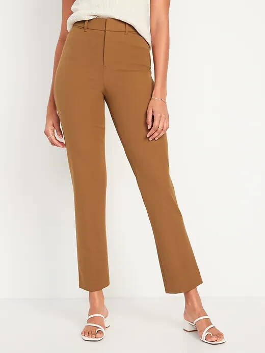 

Прямые брюки до щиколотки Old Navy Bourbon с высокой талией, размер, Оранжевый