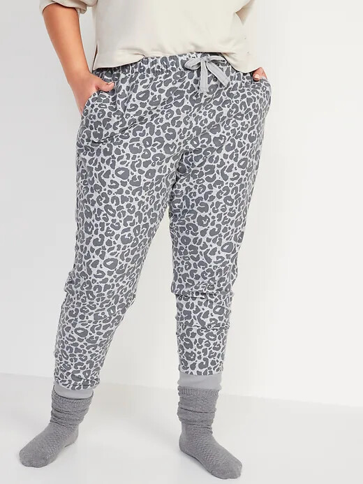 

NWT Old Navy с принтом фланелевые пижамные брюки серые с леопардовым принтом женские S, Gray leopard