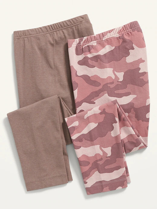 

Женские укороченные леггинсы из джерси NWT Old Navy, 2 шт., L XL, Pink camo / camel brown