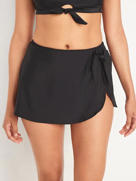 

NWT Old Navy Женская юбка-саронг с запахом спереди и завязками по бокам Низ черный НОВЫЙ M, Black ebony