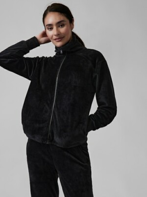 

ATHLETA Double Cozy Karma Recover Bomber  Средний | Черная куртка #631308 НОВИНКА, Черный