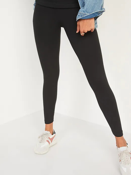 

NWT Old Navy Black Леггинсы в рубчик с высокой посадкой и высокой талией Женские маленькие брюки, Черный