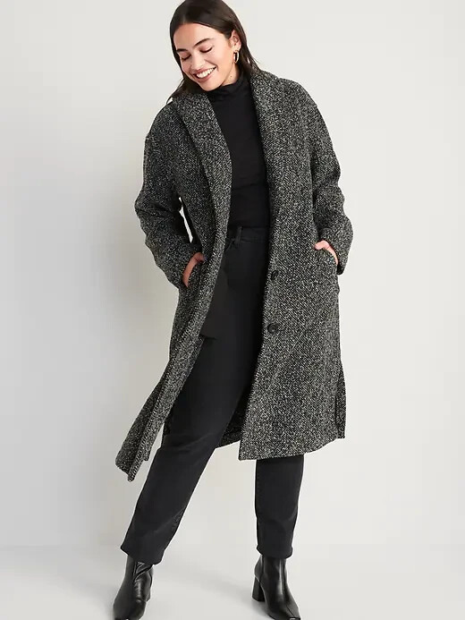 

Свободное текстурированное пальто Old Navy, темно-серое полосатое, размер XXL, Multicolor