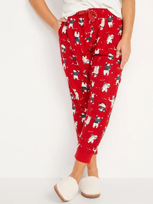 

NWT Old Navy с принтом фланелевые пижамные штаны красные женские маленькие с белым медведем, Red polar bear