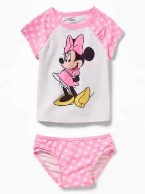 Комплект для плавания NWT Old Navy Disney Minnie Mouse Rashguard Swim Set UPF 50 для девочек от 3 до 4 лет