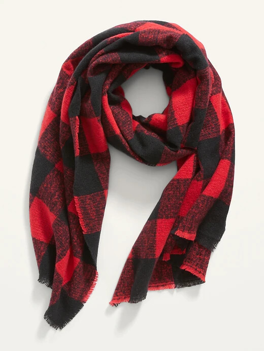 

NWT Old Navy Фланелевое одеяло, шарф, шаль, шаль из пашмины, красный клетчатый женский цвет буйвола, Red buffalo plaid