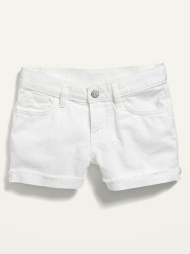 Old Navy Girls Cuffed Raw-Edge White Denim Shorts Sizes 5, 10-14 NWT $20