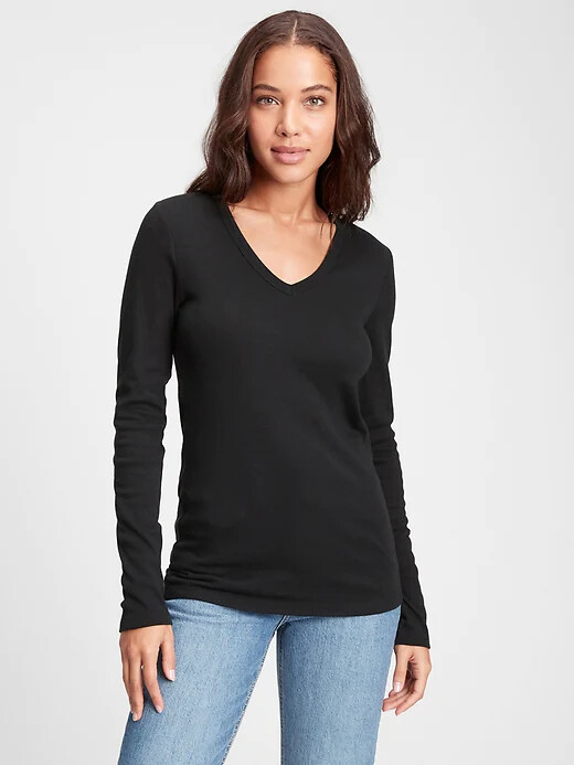 

NWT GAP EveryWear Любимая футболка с длинным рукавом и v-образным вырезом Женская футболка SM, U-pick