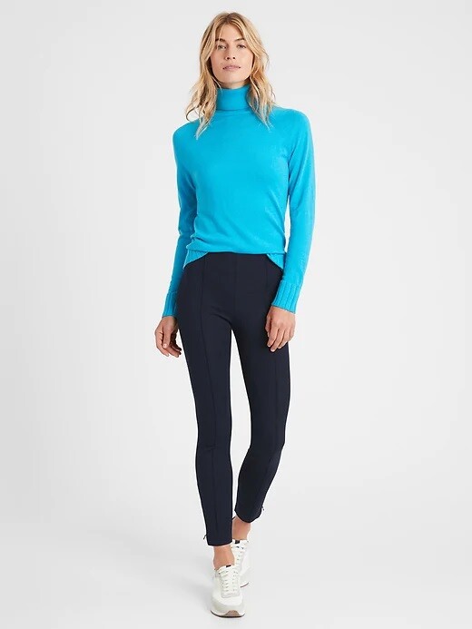 

Женские темно-синие леггинсы Banana Republic с высокой посадкой, размер , короткие, Синий