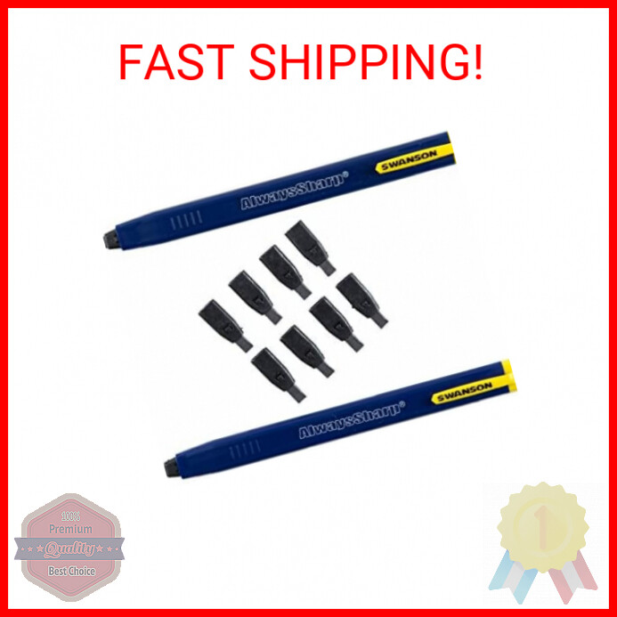 Swanson Tool Co CP216 AlwaysSharp Refillable Mechanical Carpenter Pencil, Two Pa