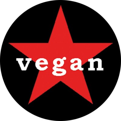 Vegan & Red Star Button (2,5cm)