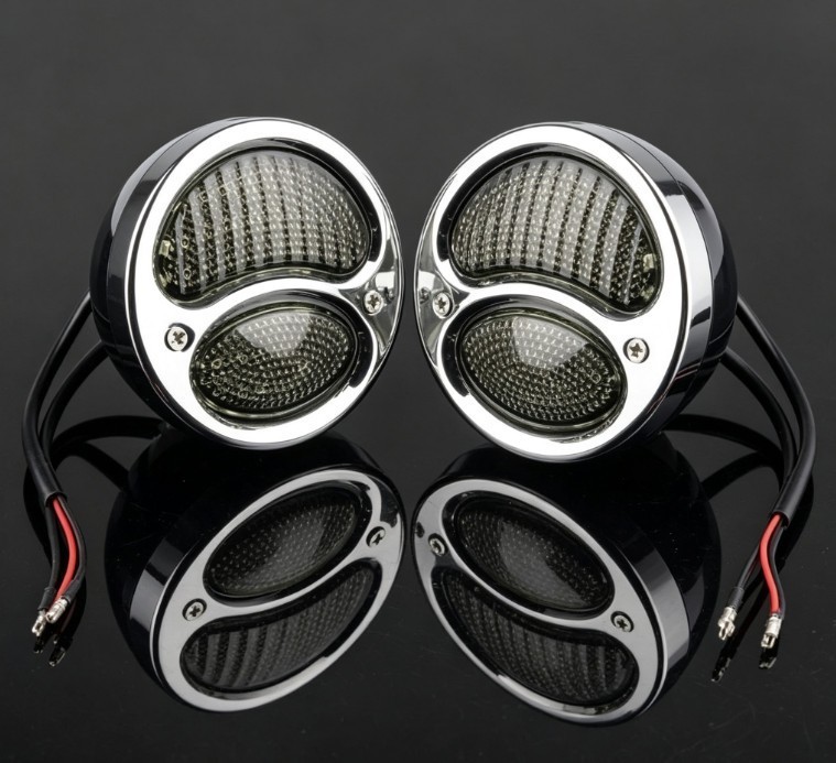 12V 2PCS Retro Vintage LED Hot Rat Street Rod Tail Light Turn Signals Fit Ford