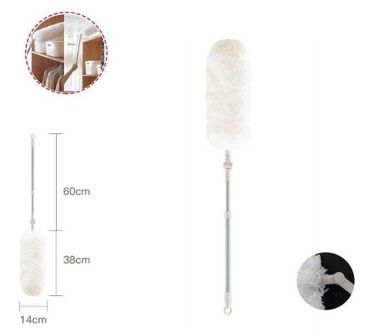 Spolverino Piumino Cattura Polvere Rotante Manico Telescopico Pieghevole dfh